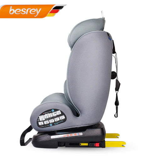 Besrey child safety seat Black, for 0-4-12 years old, can be installed with isofix hard interface