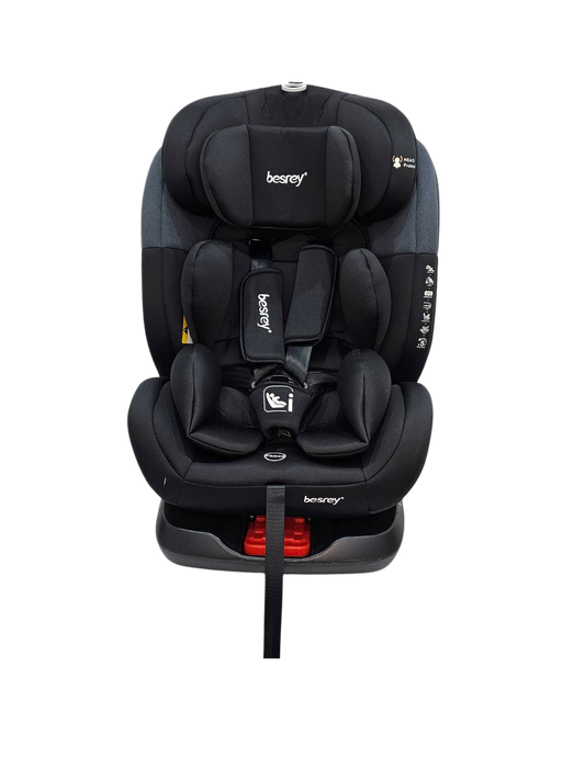 Besrey child safety seat Black, for 0-4-12 years old, can be installed with isofix hard interface