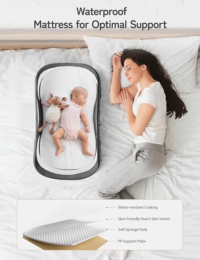 Besrey Multifunction Baby Travel Crib 4 in 1 portable Baby Bedside.