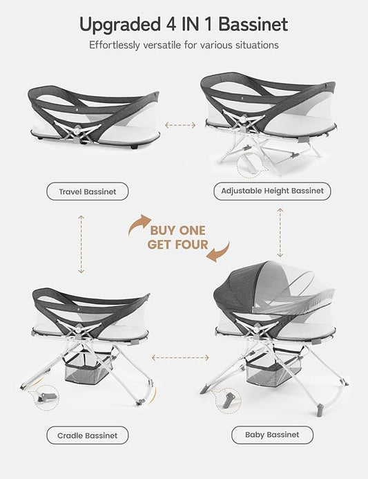 Besrey Multifunction Baby Travel Crib 4 in 1 portable Baby Bedside.