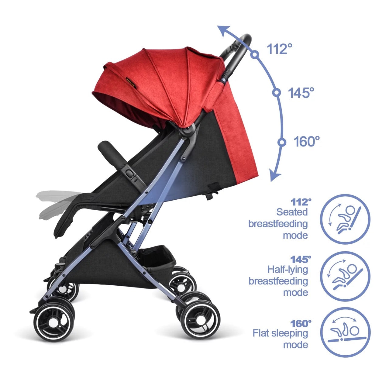 Besrey Mini Capsule Stroller, Red